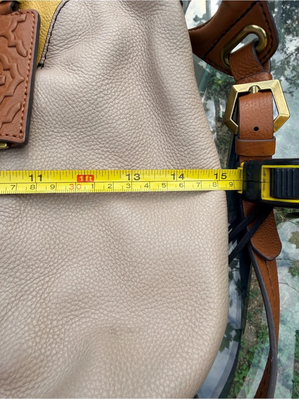 Oryany‎ Colorblock Leather Handbag Designer Neutral Chic Tote Satchel